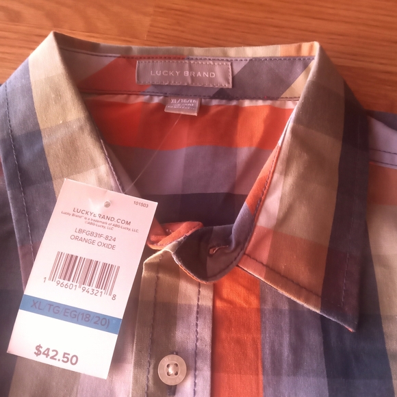 P**NWT boys Lucky Brand button shirt sz XL 18/20 MSRP $42.50 - Picture 5 of 8